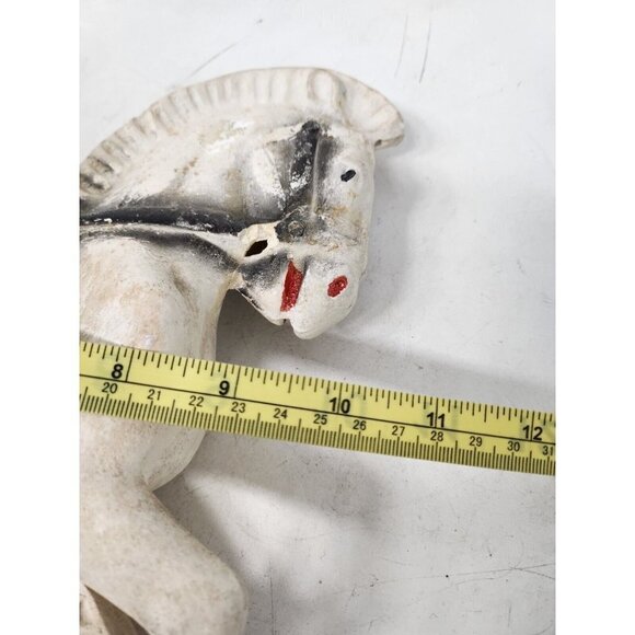 Vintage Large Carnival Trojan Horse Chalkware Statue Figurine Mid Century Modern - Picture 8 of 10